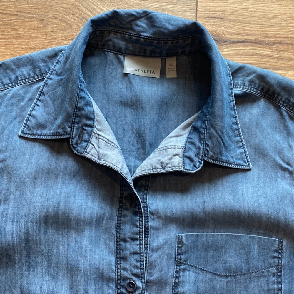 Athleta Bootjack Chambray Split Back Button Shirt - image 2